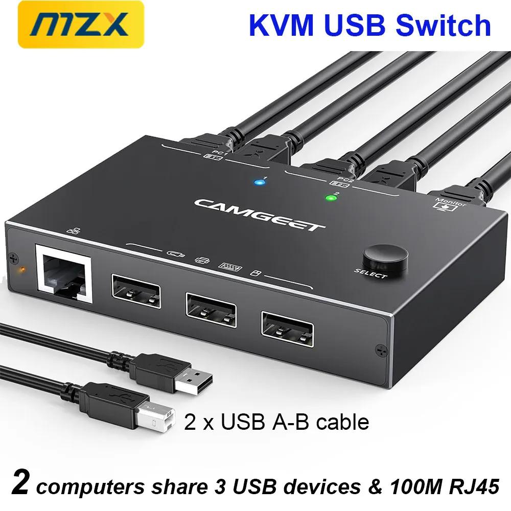 MZX KVM ġ USB  ø ŷ ̼, HDMI 4K RJ45 ̴ ǻ Ʈ PC ũž ׼ ó ñ